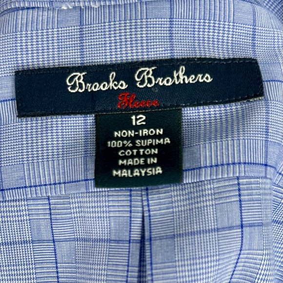Brooks Brothers Boys NonIron Supima Cotton Broad Plaid Button Down Shirt Size 12 - Picture 5 of 10